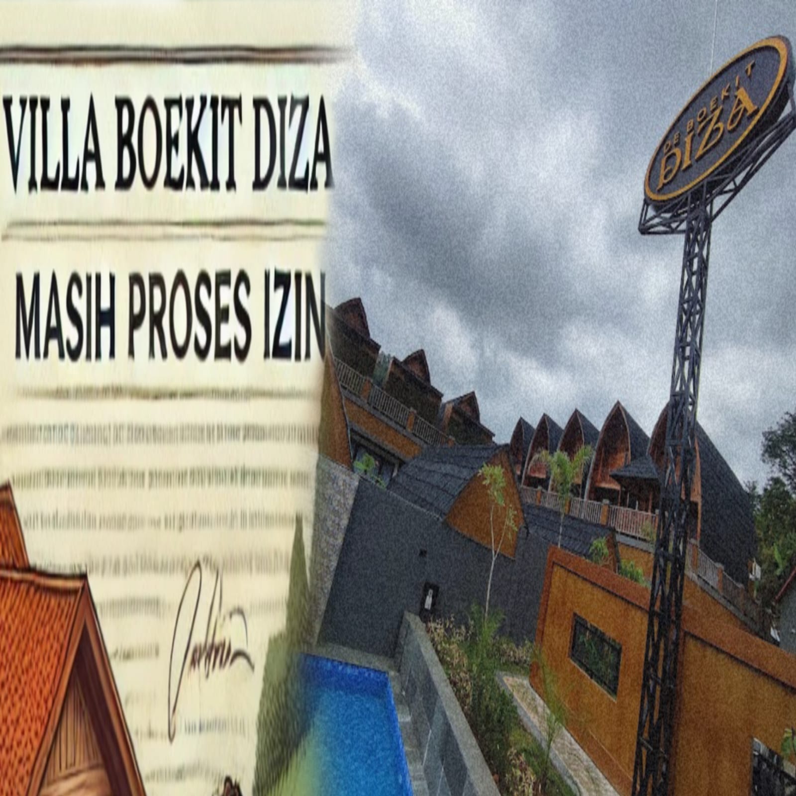 Villa Boekit Diza Akui Belum Kantongi Izin, Klaim Masih Dalam Proses
