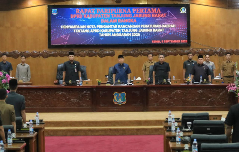 DPRD Tanjabbar Rapat Paripurna Penyampaian Nota Ranperda APBD Tahun Anggaran 2026