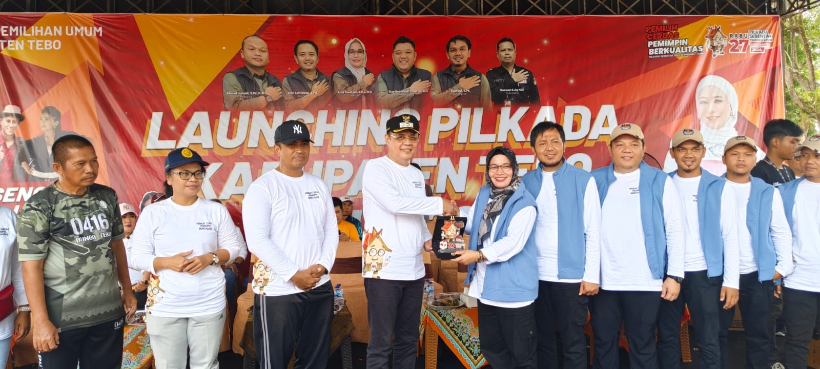 KPU Tebo Sukses Gelar Senam Sehat dan Lauching Pilkada 2024