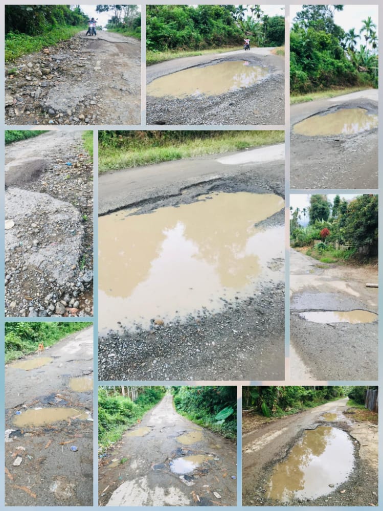 Awas ada Jalan yang berlubang di Desa Talang, Kecematan Danau Kerinci Kabupaten Kerinci